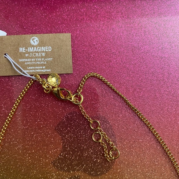 NWT J. Crew | Dusty Ivory & Gold Stone Pendant Minimalist Neutral Necklace - Picture 5 of 5